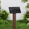 Piquet acier thermolaqué + Plaque d'identification végétale aluminium anodisé brossé